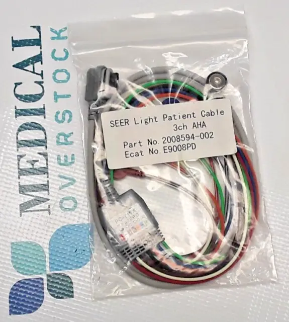 PC-1178 GE SEER LIGHT 7 LEADS PATIENT CABLE, SNAP, 3ch AHA  2008594-002 - NEW
