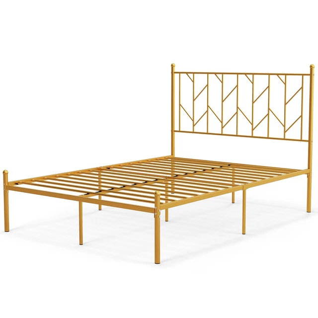 4FT DOUBLE METAL Bed Frame Heavyduty Slatted Platform Bed with