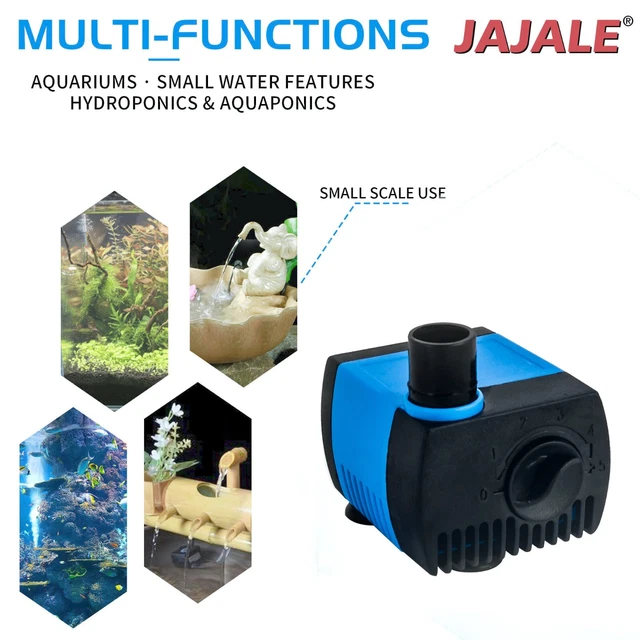 JAJALE 80 GPH Mini Submersible Pump Aquarium Fish Tank Fountain Water Hydroponic