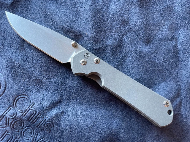 Chris Reeve Knives Small Sebenza 31 S45VN Drop Point Double Lug Silver Hardware 