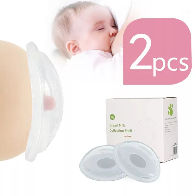 Breast Shells Milk Saver Reusable Collector Nursing Cups Breast Milk Storage 2PC