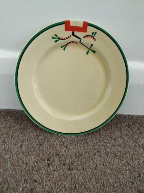 CLARICE CLIFF Bizarre RAVEL PLATE 20cm 1933 Vintage Newport Pottery Vgc