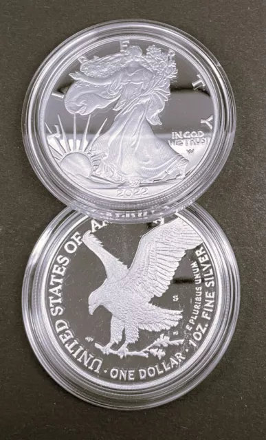 2022 S AMERICAN EAGLE SILVER Dollar PROOF AE Type 2 San Francisco 1oz .999 22EM 2