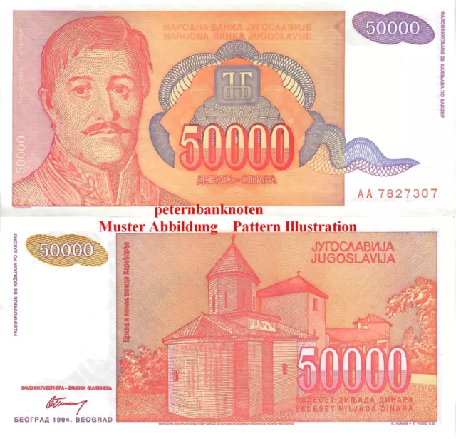 Jugoslawien / Yugoslavia 50000 Dinara 1994  Unc.  P. 142a  6001# Kassenfrisch..