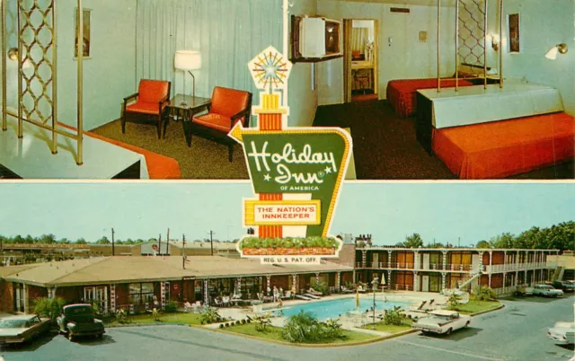 c1960 Holiday Inn Motel, Montgomery, Alabama Postcard