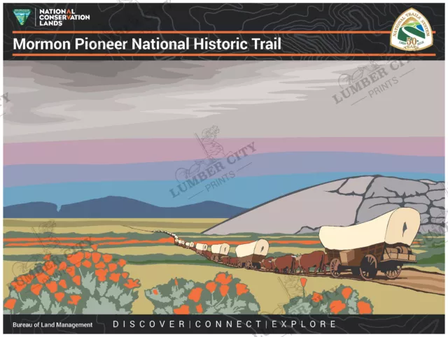 Mormon Pioneer National Historic Trail Land System 50th Poster Print 18x24