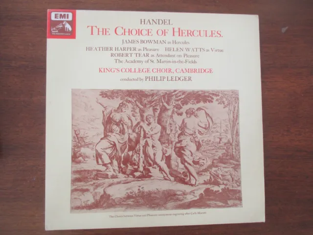 LP 33 T  Handel "The Choice of Herculese  King's College Choir,Cambridge   EMI