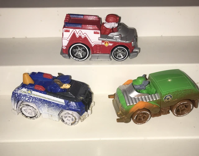 PAW PATROL MIGHTY Pups Diecast Metal Cars Set of 3 Lot Chase Marshall