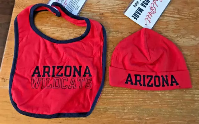 Arizona Wildcats Bib and Infant Cap Set New Baby Toddler Fan Gear