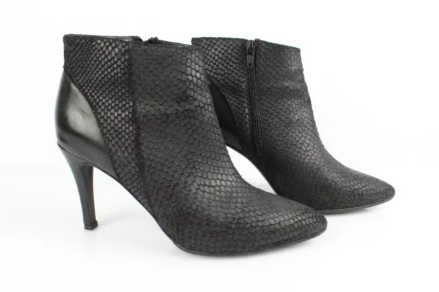 CAROLL Bottines Boots Pointues Cuir et Daim Noir Python T 37 Très bon état