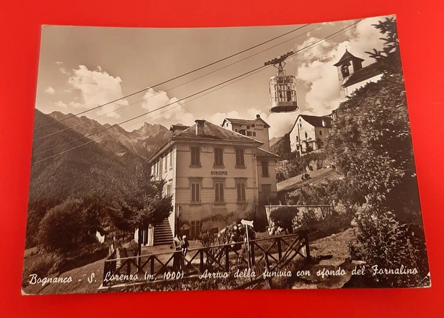 Cartolina Bognanco - S. Lorenzo m. 1000 Arrivo della funivia - 1956