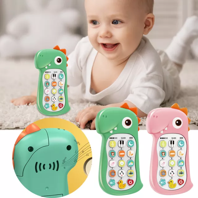 Baby Dinosaur Phone Toy Pretend Play Phone Musical Educational Toy Best Birthday