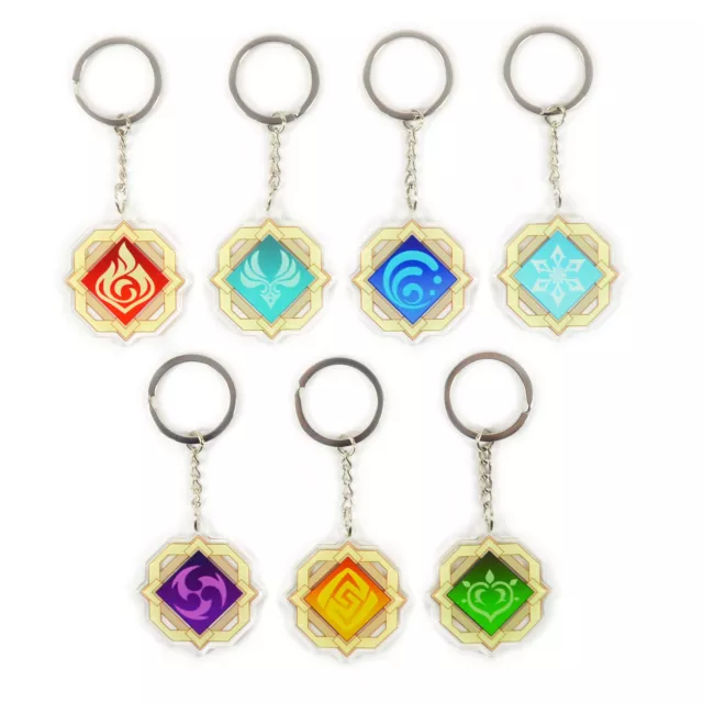 New Genshin Impact Pyro Anemo Electro Hydro Geo Acrylic Keychain Keyring Pendant