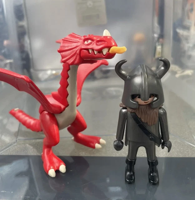 PLAYMOBIL RED FIRE Breathing Dragon &Dragon Warrior Medieval Fantasy