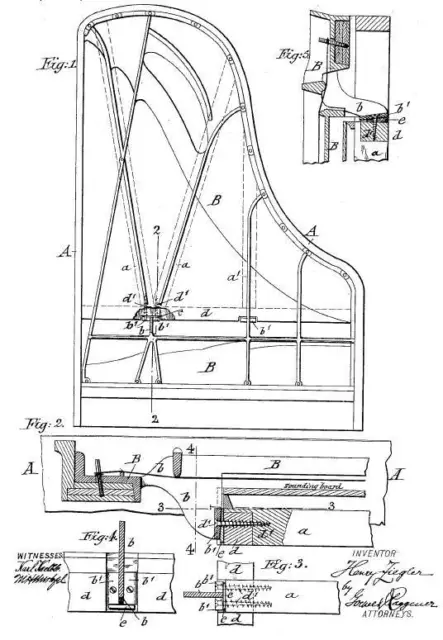 4000 pages about piano-forte / piano: Steinway.. technical ideas 1838-99