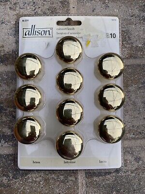 10 Pk Amerock Allison Solid Brass 1-1/4" Dia Cabinet Door Drawer Knob AL270