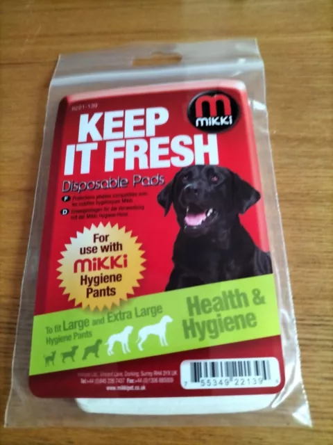 Mikki Dog Hygiene Disposable Period Pads for Female Season Use with Pants L-XL