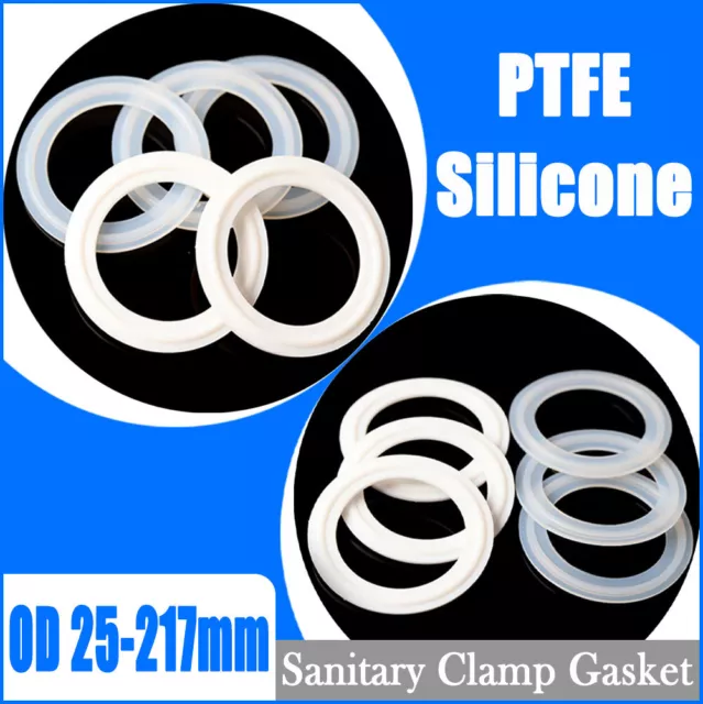 Silicone/PTFE Sanitary Clamp Gasket OD 25-217mm Tri Clamp Ferrule Sealing Gasket