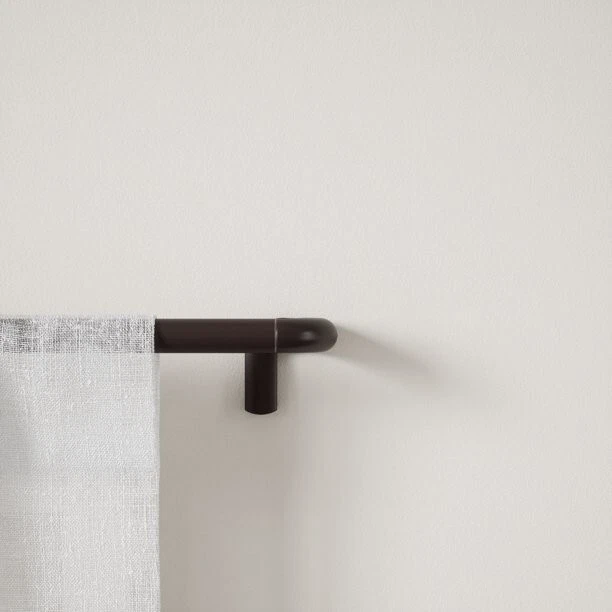 Modern Curtain Rods Expandable Curtain Rod Steel Rods Easy Set Up 28-120" Black 2