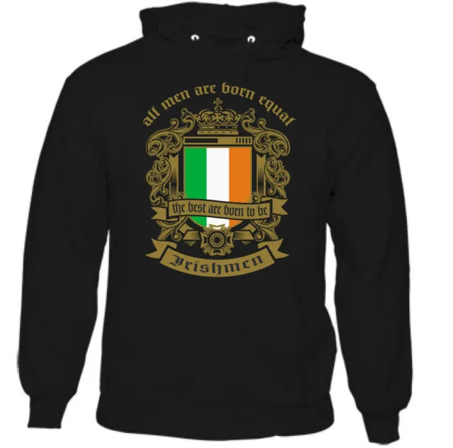 Men Are Born Equal Irish Mens Hoodie Flag Ireland Rugby St Patricks Day Paddy