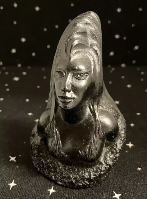 Vintage Woman Figure Made From Lava From Hawaii By Coco Joe 4.5"