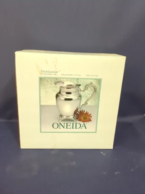 Vintage Oneida Du Maurier Silver Plated Water Pitcher with Ice Lip Guard