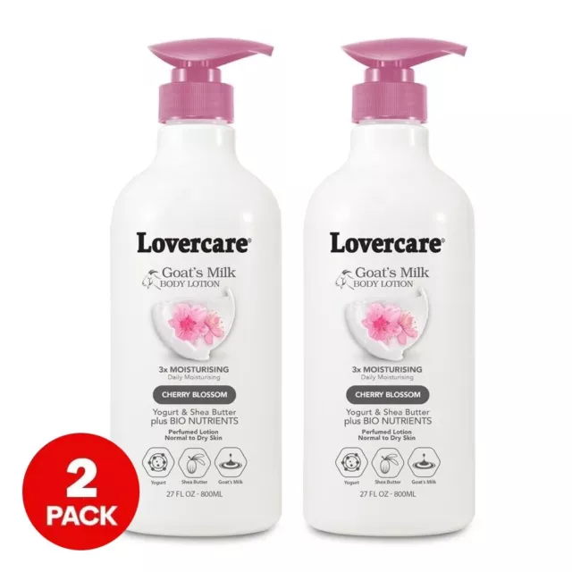 pack of 2 -Lovercare  Goat's Milk Body Lotion - Cherry Blossom 800 ml