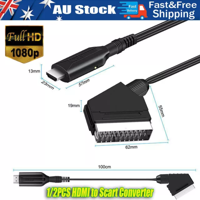 MSX computer to HDMI TV adapter kit. RGB SCART cable, Converter unit & HDMI  lead