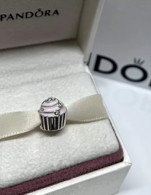 Brand New Pandora Silver S925 ALE Pink Cupcake Charm