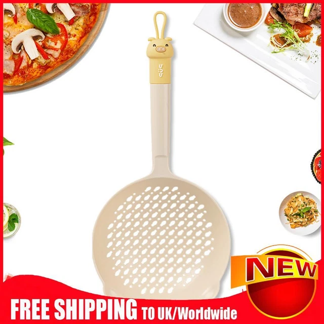 Nylon Kitchen Spoon with Comfort Handle and Hanging Holes Cartoon (Yellow)