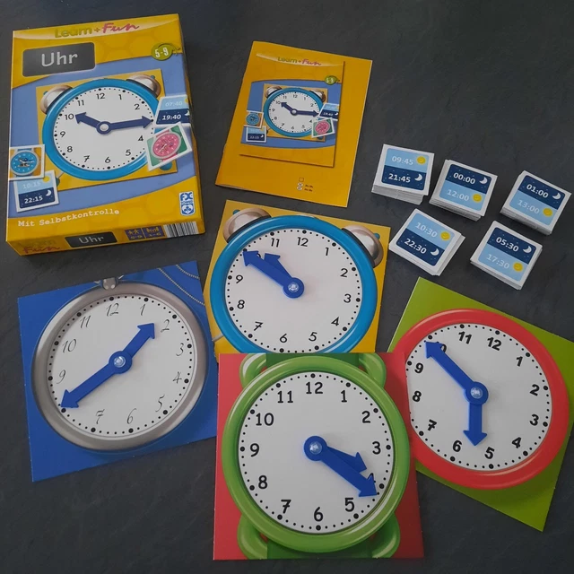⭐Die Uhr⭐️Lernspiel mit Selbstkontrolle⭐ 5-9 Jahre 1-6 Spieler⭐️Learn+Fun⭐Schmid