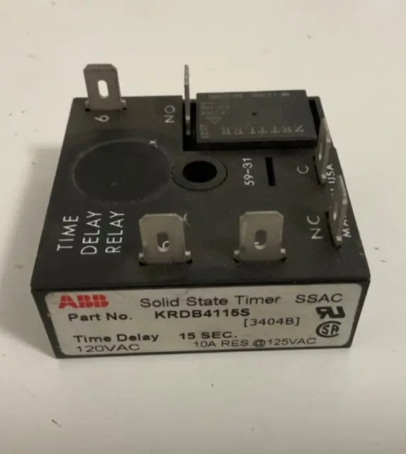 ABB KRDB4115S SOLID STATE TIMER SSAC Time Delay 15 Sec 120VAC