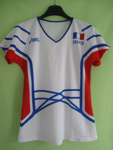 Maillot Equipe de France Volley Ball Femme Asics Blanc Vintage - L