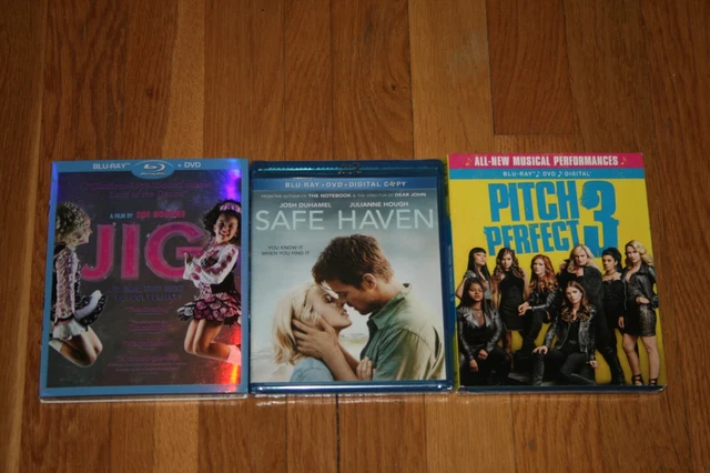 Brand New Sealed Lot of 3 Blu-Ray Nicholas Sparks Safe Haven Pitch Perfect 3 Jig