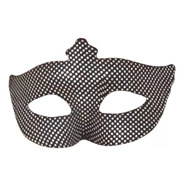 Masque Venise Polyester Noir Pois Argent Femme