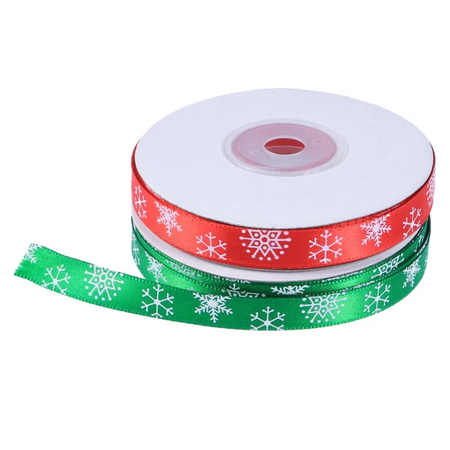 2pcs 22m Band Weihnachten Band Haar Bögen Band Schneeflocke Gedruckt