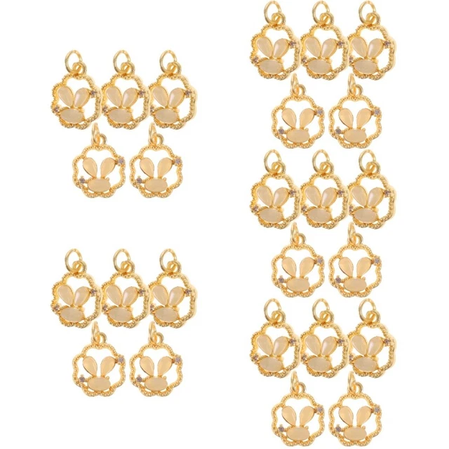 25 Pcs Legierung Jade-Kaninchen-Anhänger Schmuck DIY Zubehör