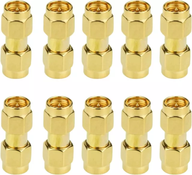 2/5/10x SMA Male to SMA Male Straight Adapter Coupler RF Coaxial Connector