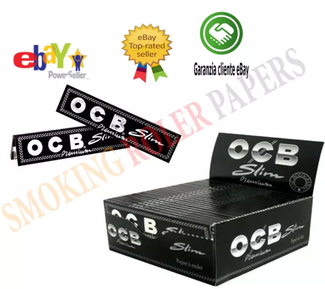 Ocb Premium Black King Size Slim Cartine Rolling Papers 50 Booklets