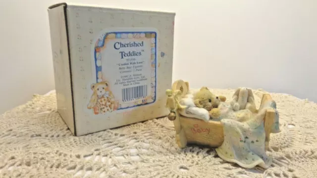 1992 Cherished Teddies figurine #911356 Baby "Cradled With Love" bear figure