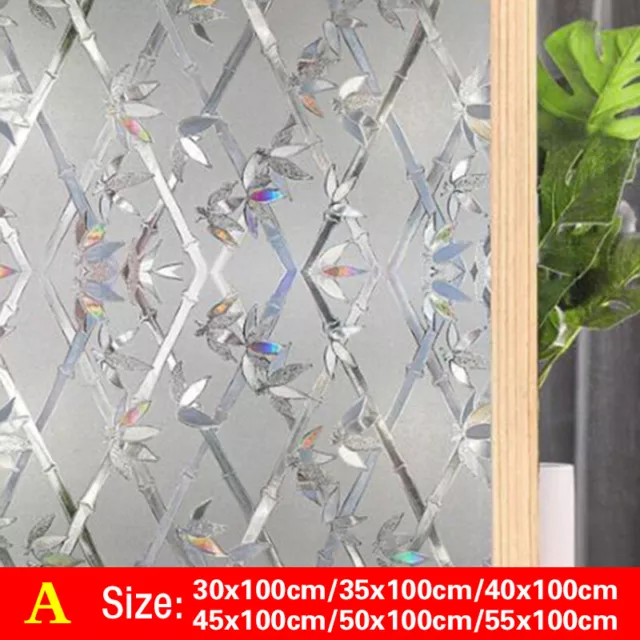 3D Privacy Window Film Door Stained Glass Static Cling Sticker Frosted Decor AU