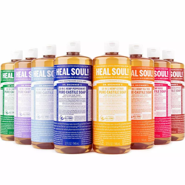 Dr Bronner's Organique Liquide Castille Savon Sélection 946ml - Végétalien