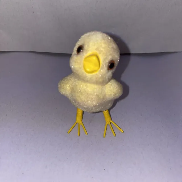 Vintage Josef Originals Yellow Baby Chick Flocked Body Figurine