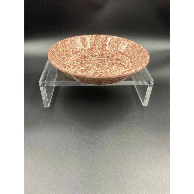 Workshop of Gerald R Henn Pottery - RED - 9” Spongeware Serving Bowl