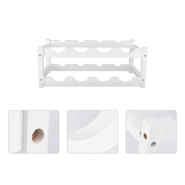Portabottiglie Da Parete Per Vino: Scaffale A 3 Livelli In Legno E Metallo, Con 12 Calici, 60x20x62 Cm, Per Cucina O Cantina