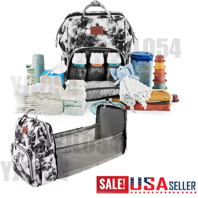 Baby Diaper Nappy Changing Backpack Set Mummy Large Multi-Function Travel Bag US
