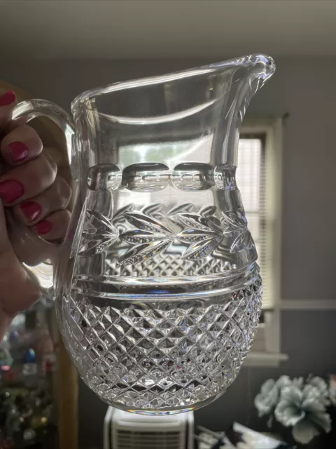 Galway Crystal Pitcher Ireland Leah Pattern 7”