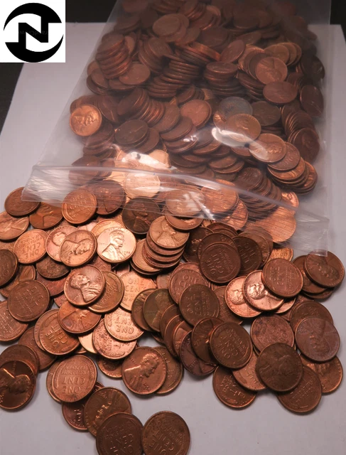 (500) 1956-D Lincoln Wheat Penny Cent Set/Lot ~ 10 Rolls -- 500 Coins ~ (WL43)