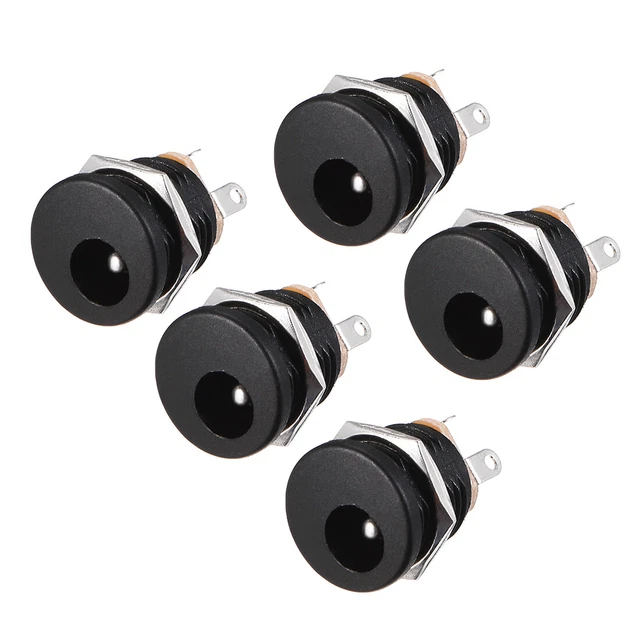 -022 5.5x2.1mm Jack alimentazione Presa 3 Pin connettore femmina da pannello 5pz