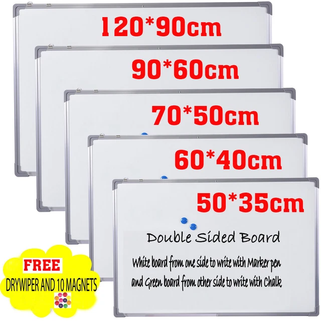 30cmx50cm Effaçable Magnétique Écriteau Mémo Tableau Blanc Aluminium Enfant D